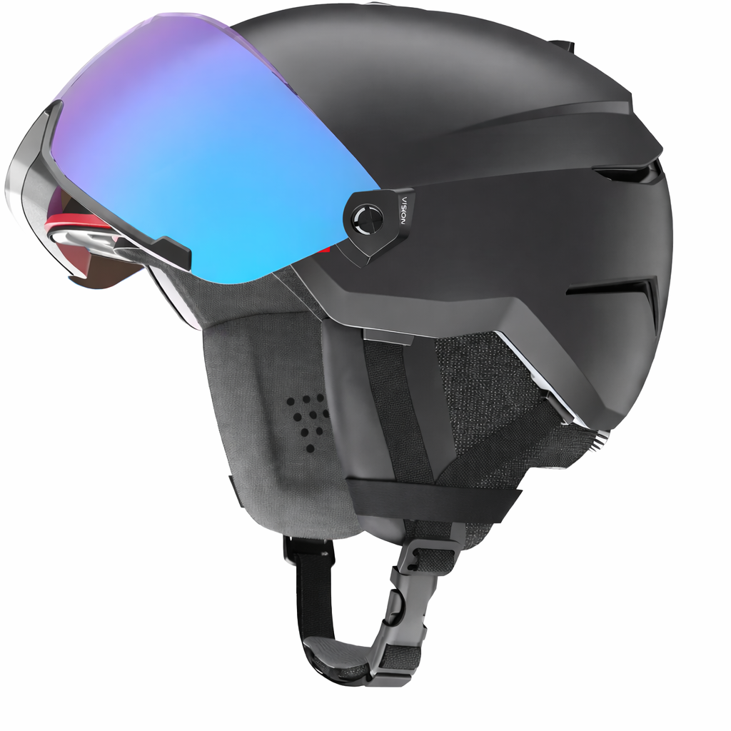 Ski goggles and helmet combo, black – Visor helmet for skiing and snowboarding