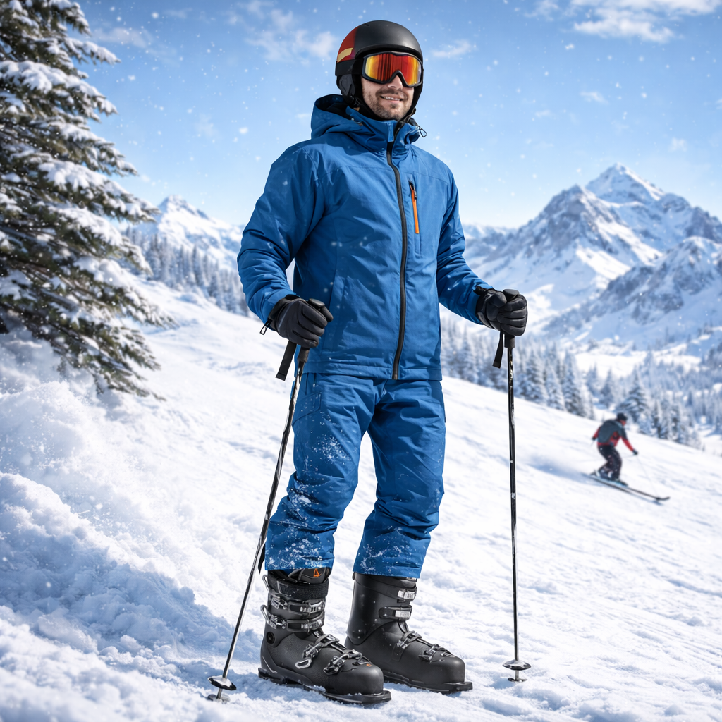 Alpine ski boots Black – 4-buckle ski boots for adults