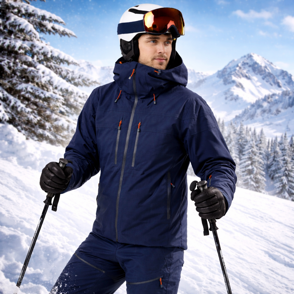 Men's Ski Jacket Dark Blue – Weatherproof Jacket for Winter Sports
